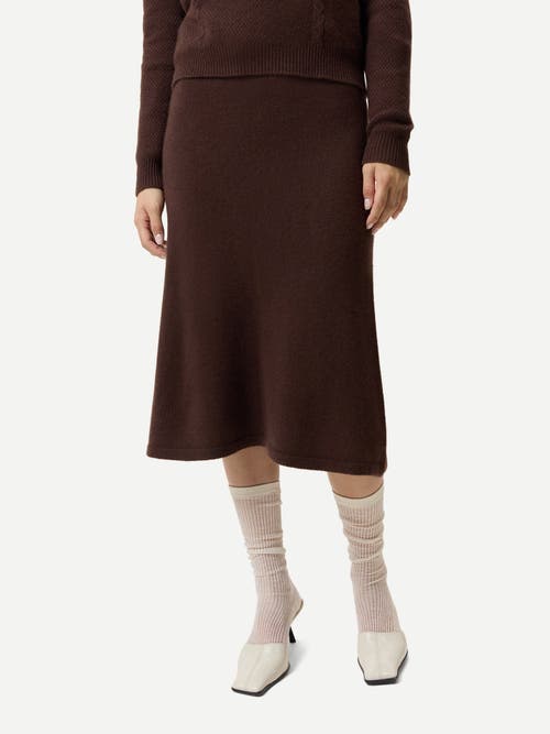 Gobi Cashmere A-line Cashmere Knitted Skirt In Brown