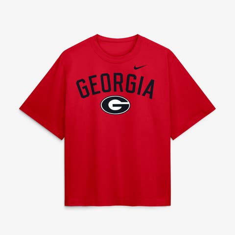 Women's Nike  Red Georgia Bulldogs Arch Logo Boxy T-Shirt