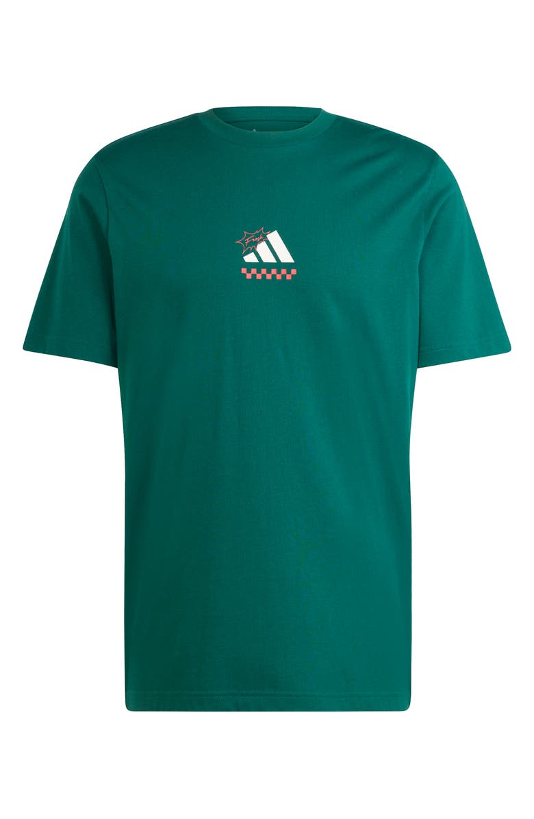 adidas Lounge Pizza Cotton Graphic T-Shirt, Alternate, color, Collegiate Green