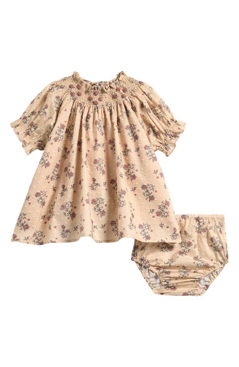 Kids' Maddie Smocked Cotton Dress & Bloomers