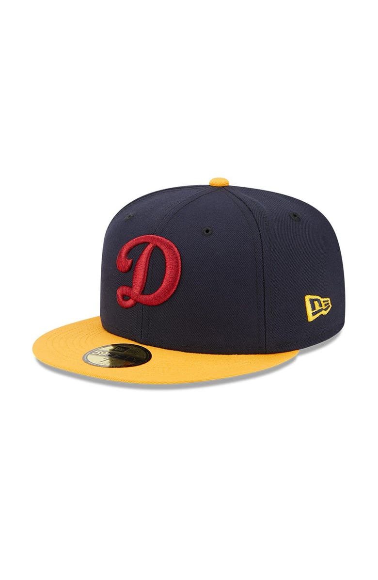 New Era Men's New Era Navy/Gold Los Angeles Dodgers 60th Anniversary Primary Logo 59FIFTY Fitted Hat, Alternate, color, 