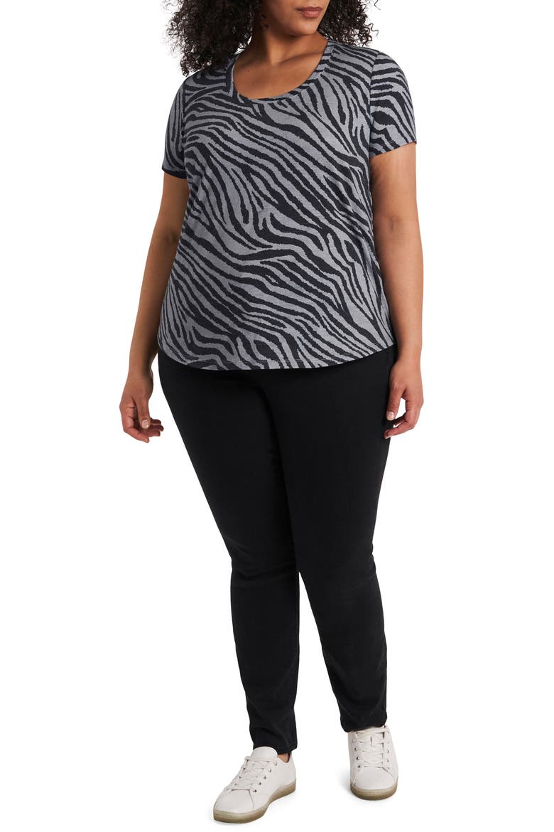 Zebra Print Scoop Neck T-Shirt, Alternate, color, SILVER HEATHER