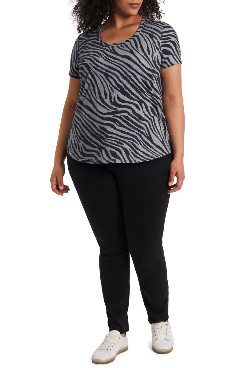 Vince Camuto Zebra Print Scoop Neck T-Shirt, Alternate, color, 