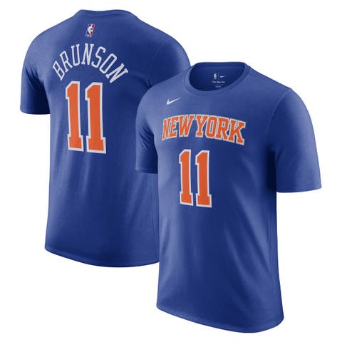 Unisex Nike Jalen Brunson Blue New York Knicks Name & Number T-Shirt - Icon Edition