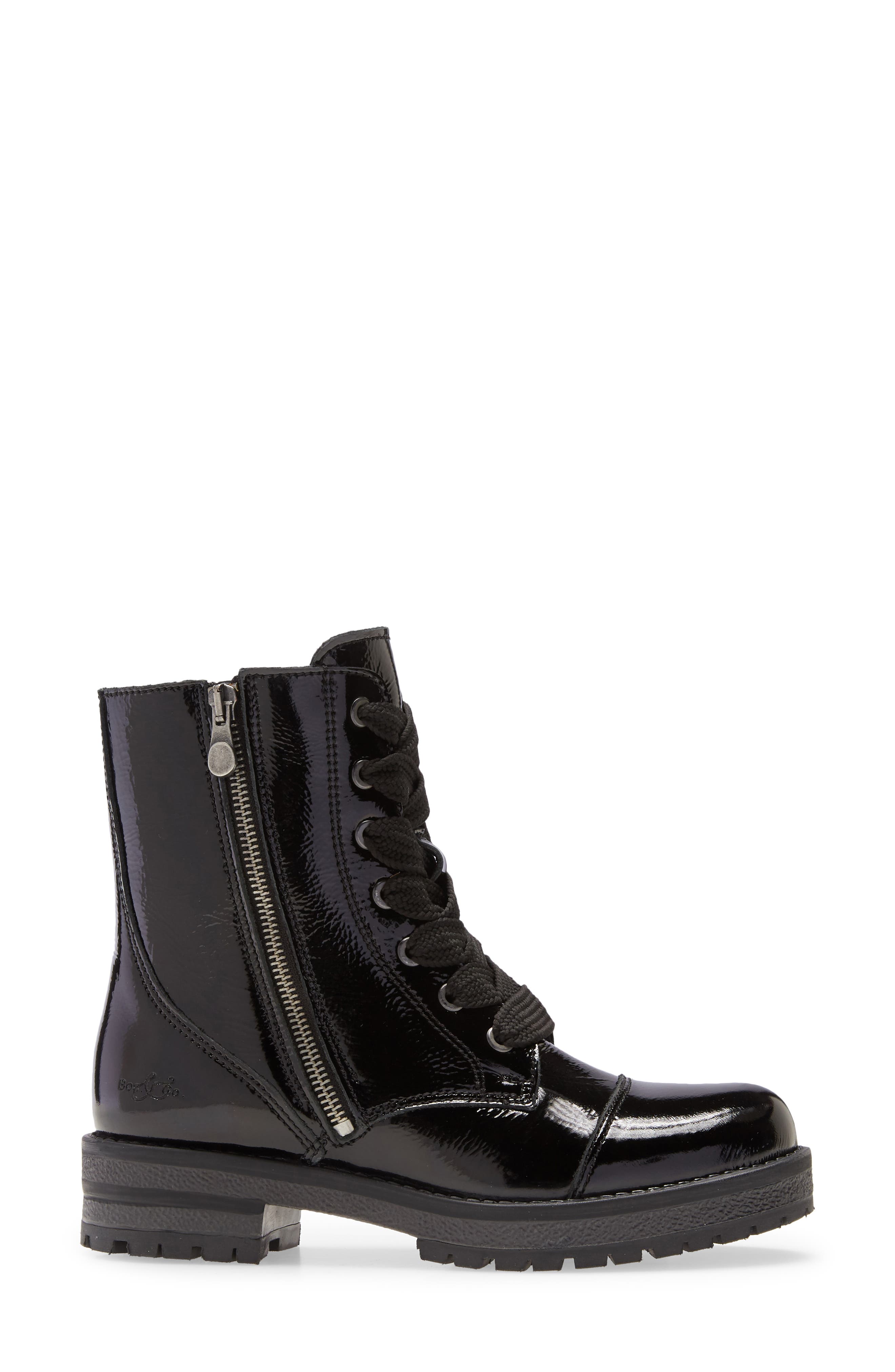 Paulie Waterproof Lace-Up Bootie, Alternate, color, BLACK PATENT