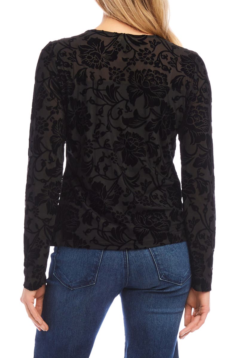 Karen Kane Floral Velvet Burnout Top, Alternate, color,