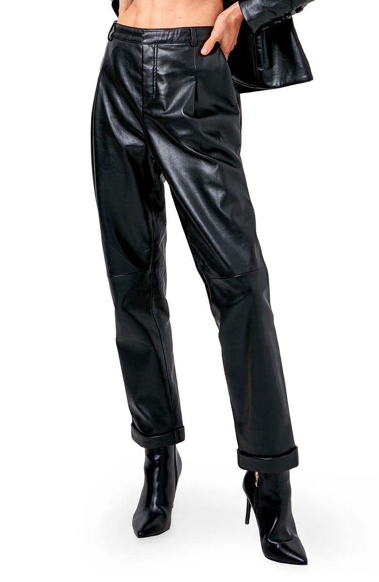 AS by DF Denise Recycled Leather Trousers, Alternate, color,