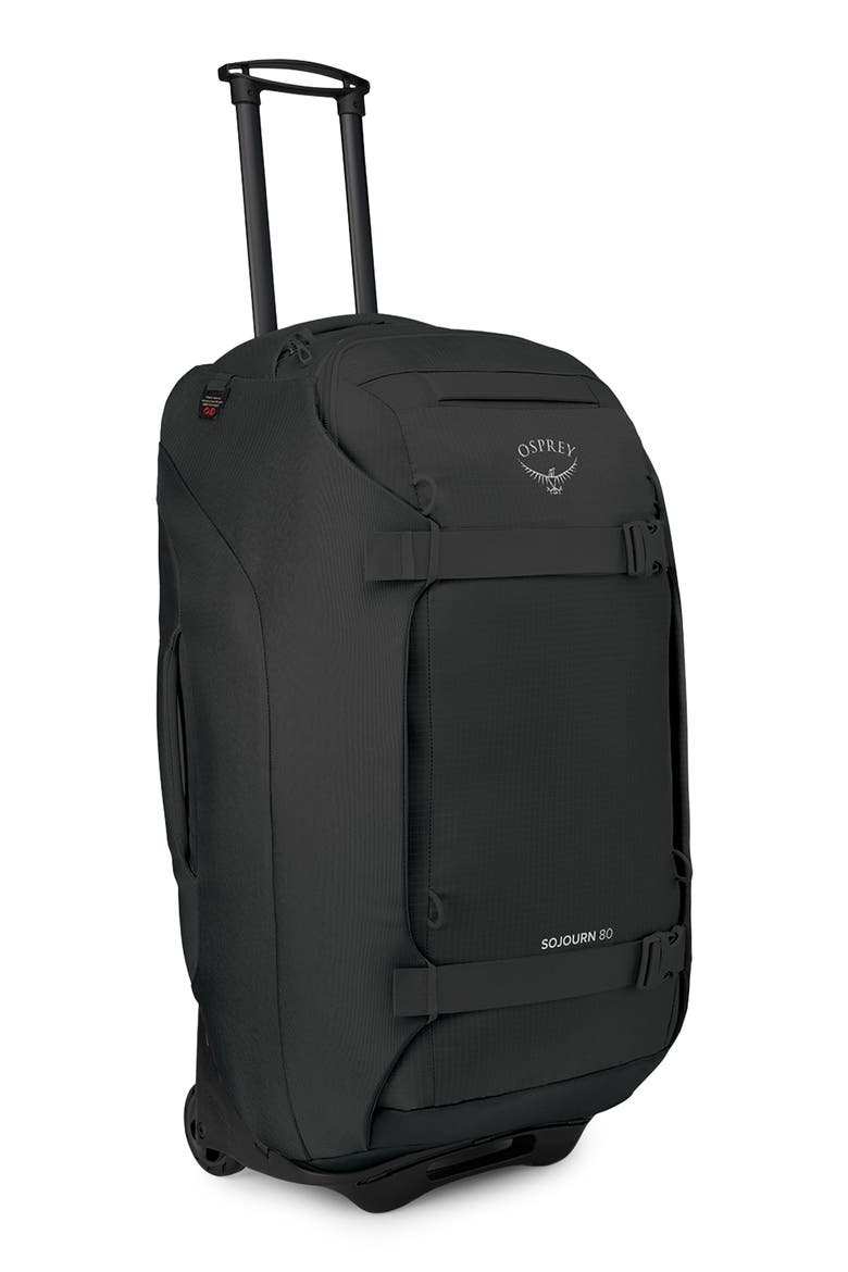 Sojourn 28-Inch 80-Liter Wheeled Recycled Nylon Travel Pack, Alternate, color, BLACK