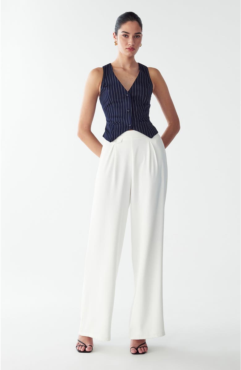 WILLA Katherine Top, Alternate, color, Navy Pinstripe