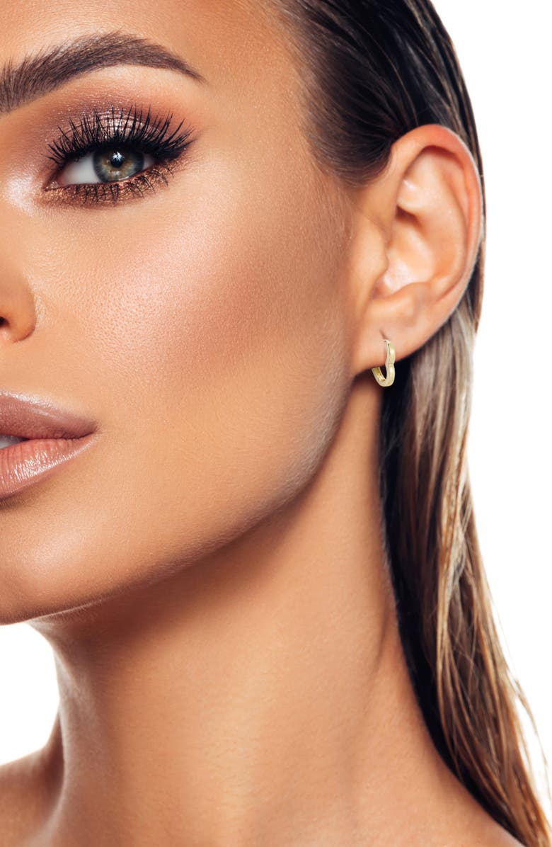 Ember Fine Jewelry 14K Gold Heart Huggie Hoop Earrings, Alternate, color, Gold