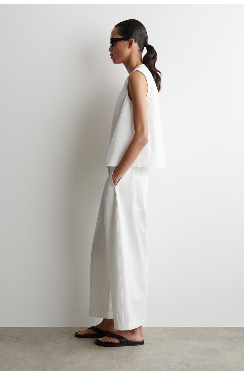 COS Pleated Sleeveless Top, Alternate, color, White