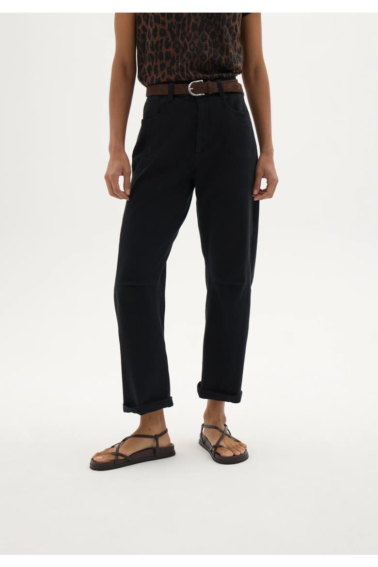 Cordi Warm Twill Barrel Leg Trousers, Main, color, Dark Charcoal