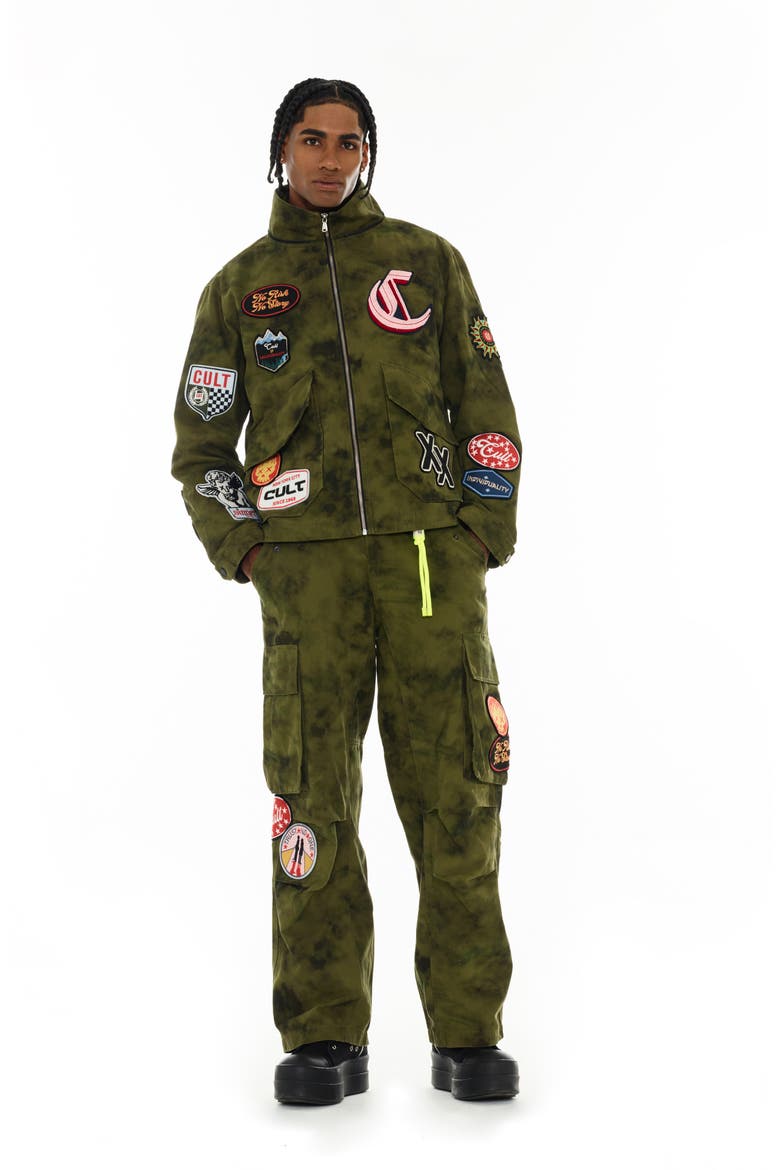Y2K Patches Cotton Jacket, Alternate, color, CAMO