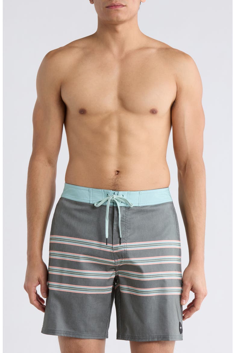 County Line Swim Trunks, Main, color, BLACK