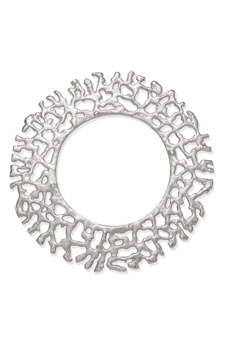 Tiramisu Gleam Metallic Charger, Main, color, Silver