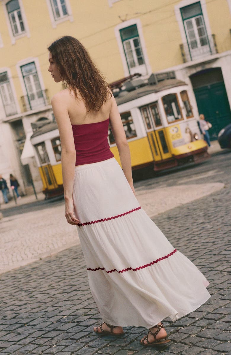 MANGO TEEN Contrast Trim Maxi Skirt, Alternate, color, 