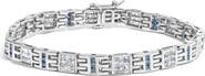 Haus of Brilliance 14K White Gold Princess 3.00 cttw Blue Diamond Link Bracelet
