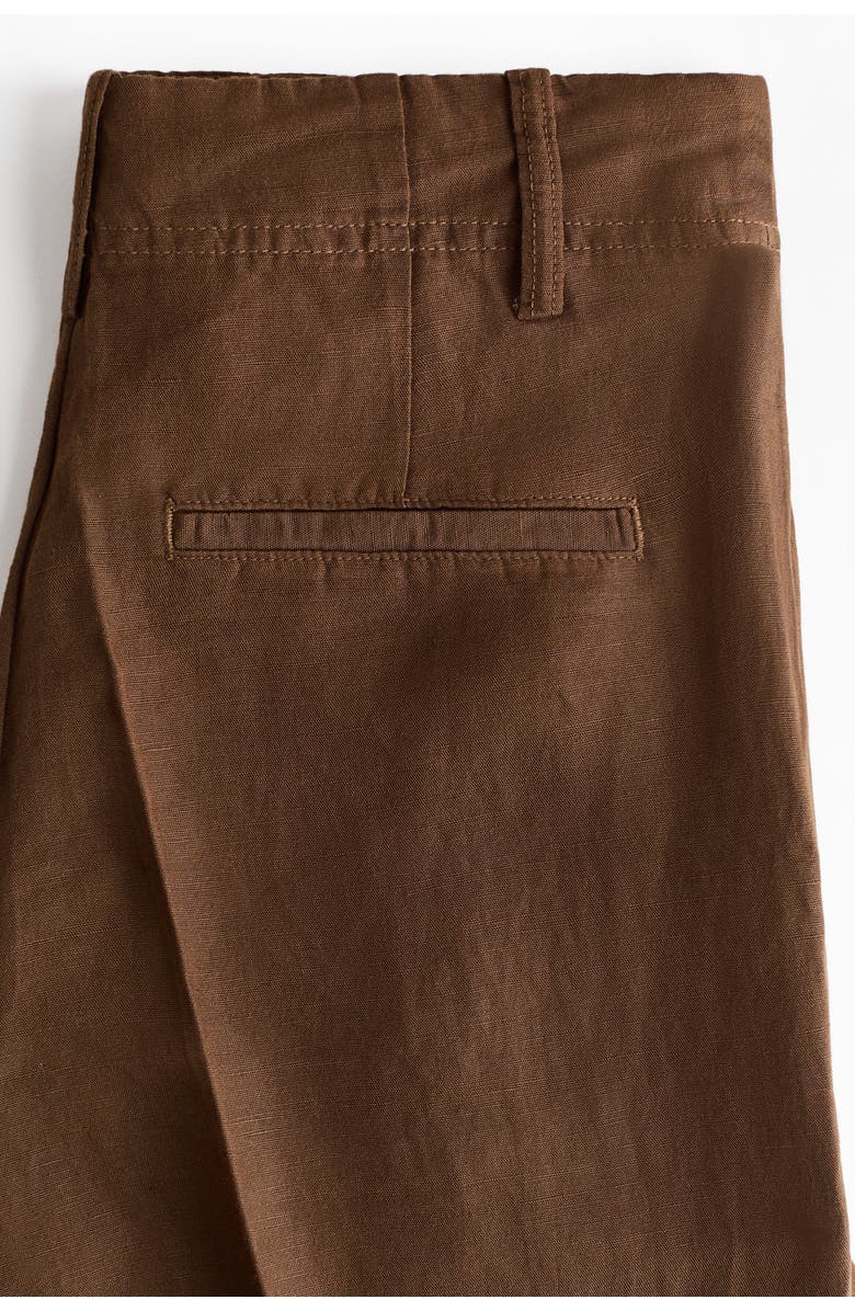 H&M Tapered Linen-blend Trousers, Alternate, color, 