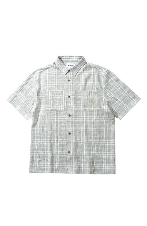 Butter Goods Equipment Plaid Seersucker Short Sleeve Button-up Shirt In Gray
