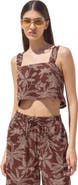Gottex Beach Life Terra Square Neck Printed Crop Top Cover-Up