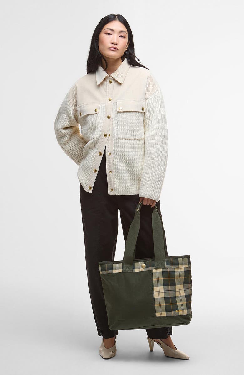 Barbour Mya Patchwork Cotton Tote, Alternate, color, Sage/ Ancient