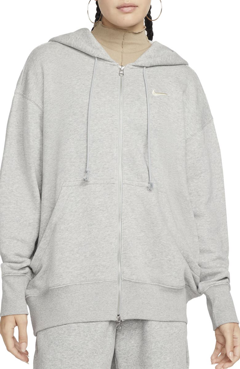 Nike Sportswear Phoenix Fleece Full Zip Hoodie, Main, color, 063 D Gr H/Sail