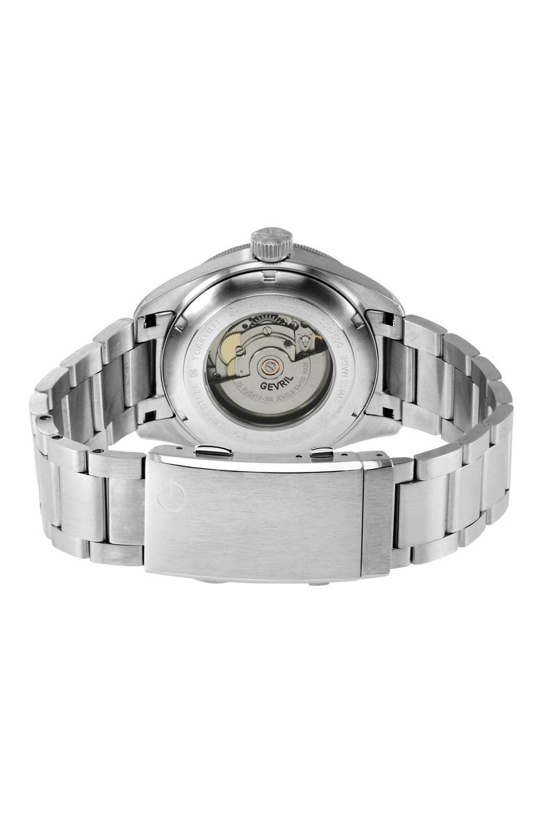 Yorkville Automatic Bracelet Watch, 43mm, Alternate, color, SILVER