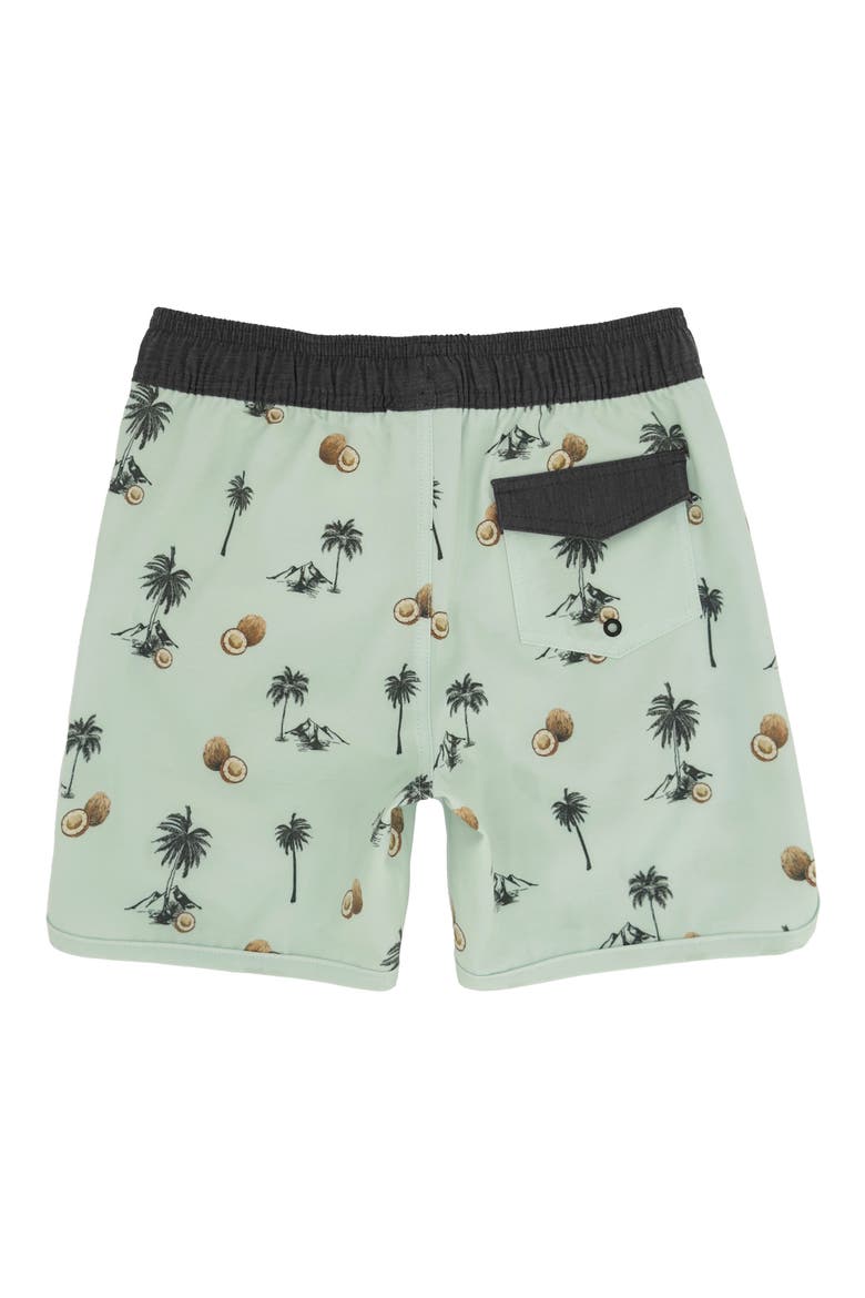 Kids' Scallop Coconut Print Board Shorts, Alternate, color, SURF SPRAY