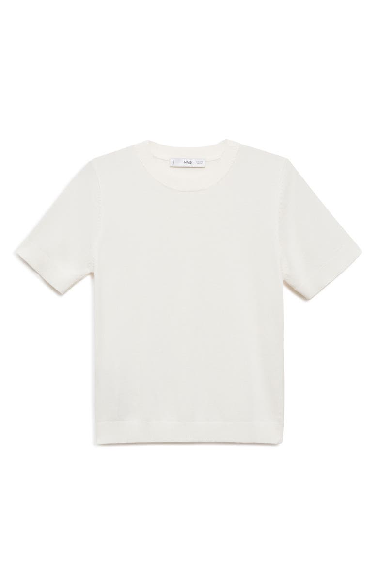 MANGO Short Sleeve Sweater, Alternate, color, Ecru