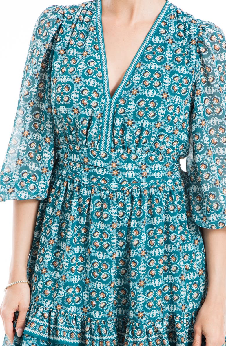 MAX STUDIO Tiered Medallion Print Dress, Alternate, color,