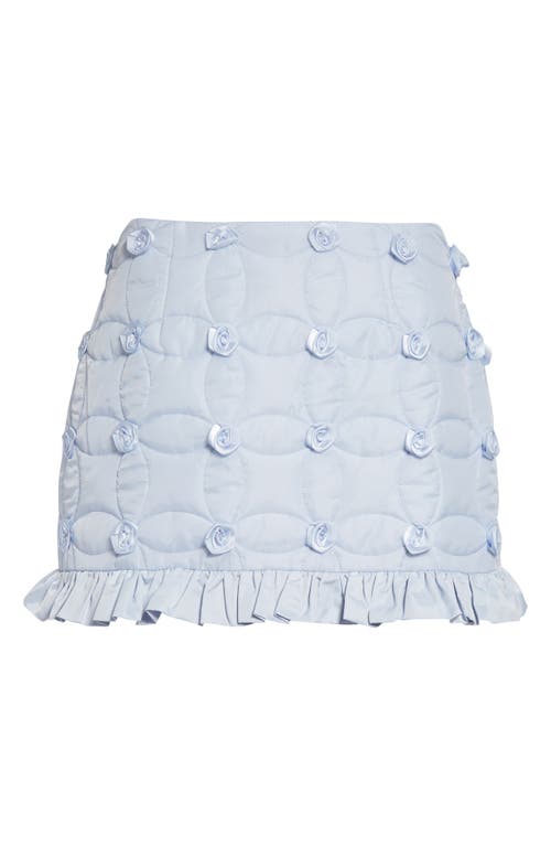 Tanner Fletcher Gender Inclusive Matilda Quilted Rosette Ruffle Miniskirt In Blue