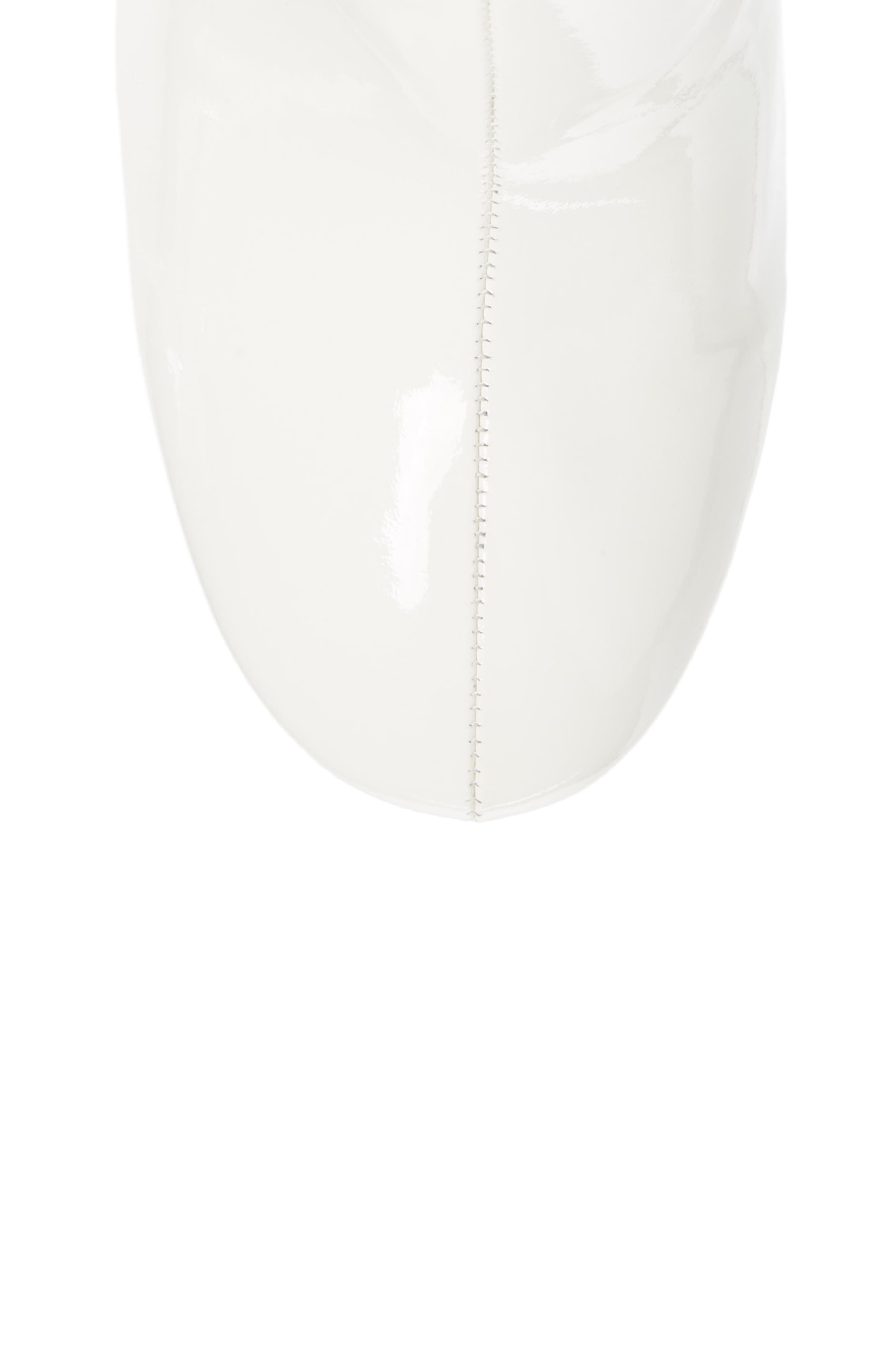 Chapel Curved Heel Bootie, Alternate, color, WHITE PATENT LEATHER
