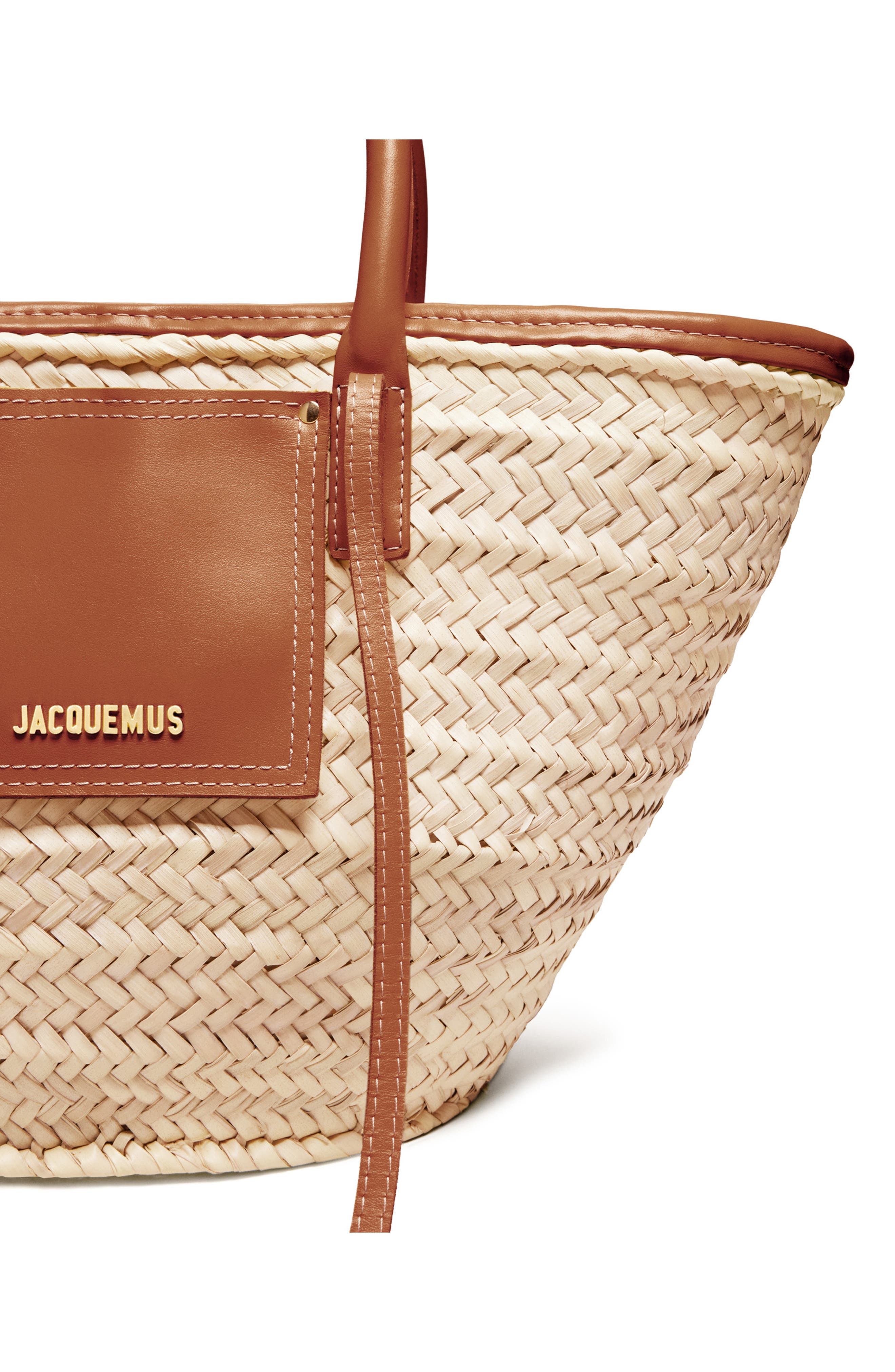 Jacquemus Le Panier Soli Woven Palm Basket Bag, Alternate, color, 