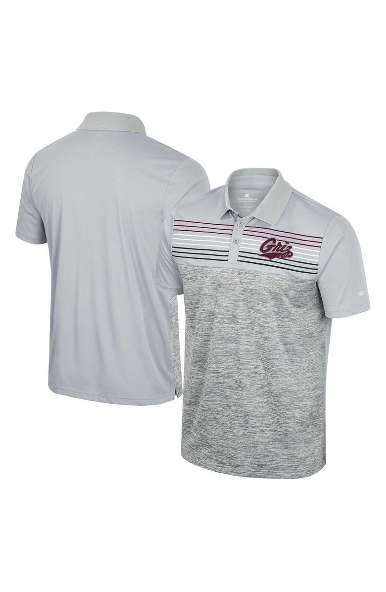 COLOSSEUM Men's Colosseum Gray Montana Grizzlies Cybernetic Polo, Main, color, Gray