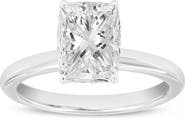 LuvMyJewelry Nisrine 14K White Gold Cushion Cut Lab Grown Diamond Solitaire Engagement Ring - 2.25 Ct