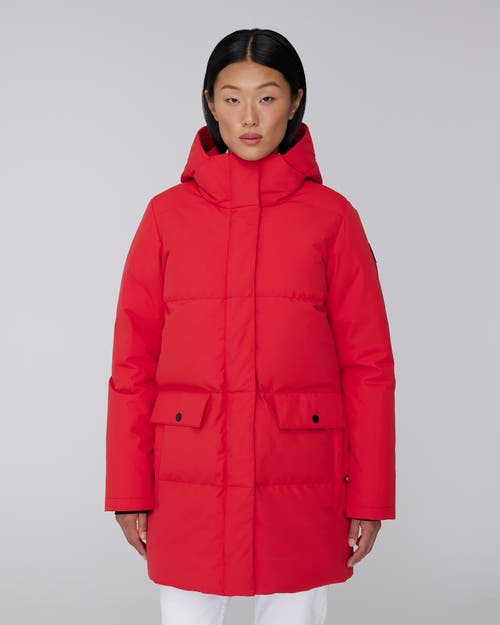 Quartz Co. Chloe | Hooded Down Winter Jacket In Fiery Red