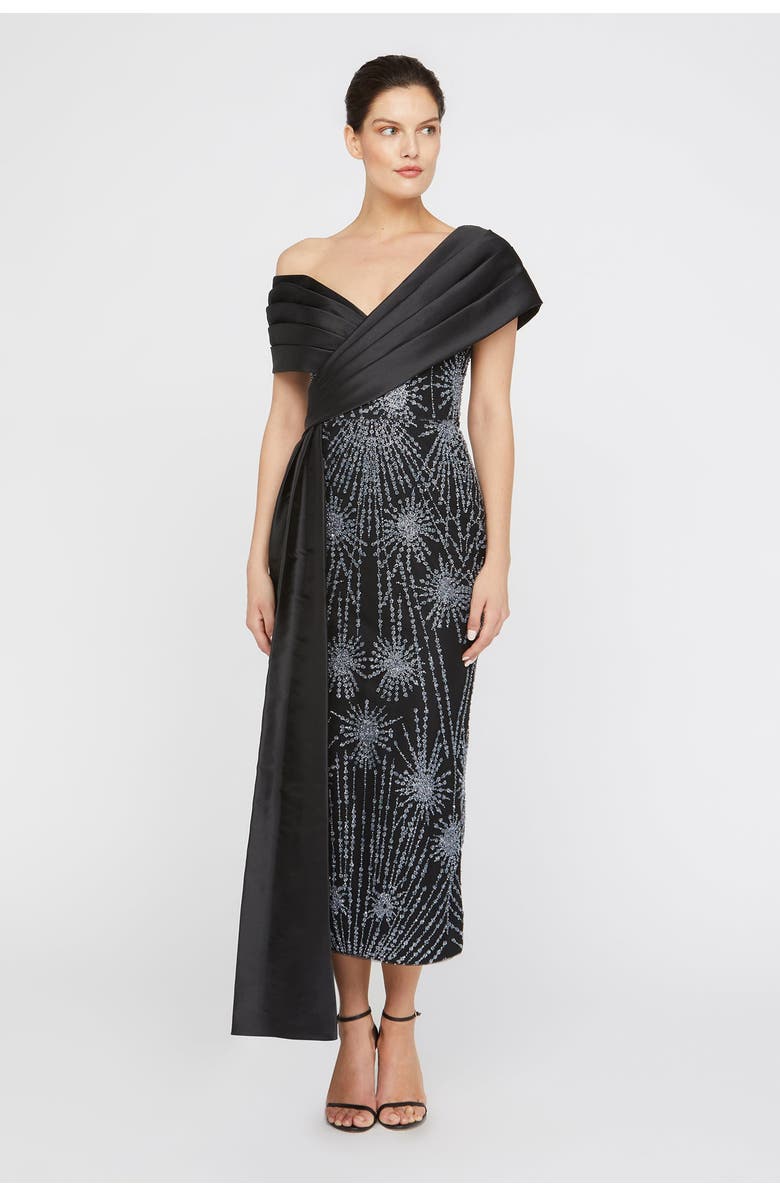 Theia Kelly Beaded Column Dress, Alternate, color, 