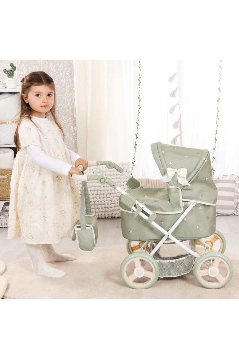 Doll Pram Trendy Play Push Stroller Fits 18" Dolls, Ages 3+, Alternate, color, Multicolored