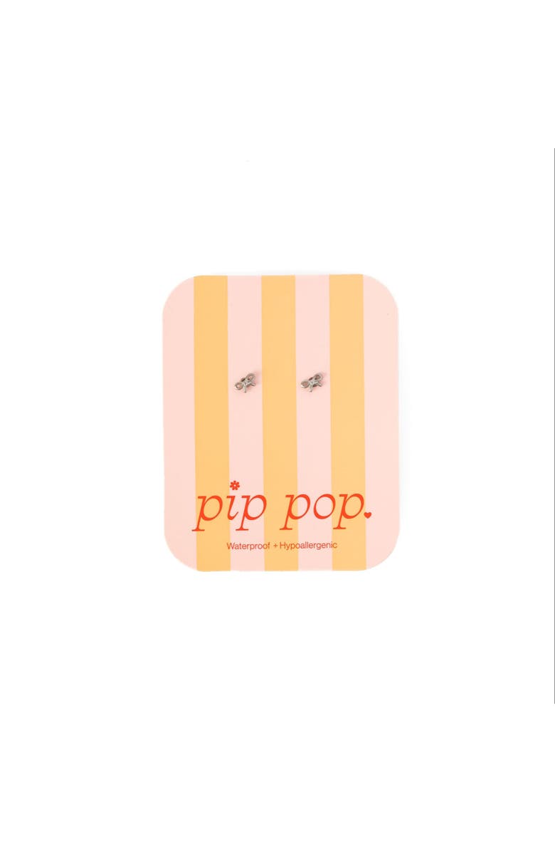 Pip Pop Mini Bow Stud Earrings, Alternate, color, Silver