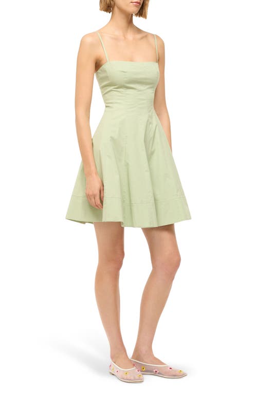 Staud Wylie Stretch Cotton Minidress In Pale Jade