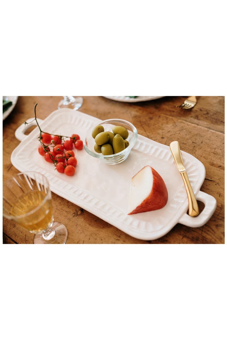 Pietra Serena Handled Rectangular Tray, Alternate, color, WHITE