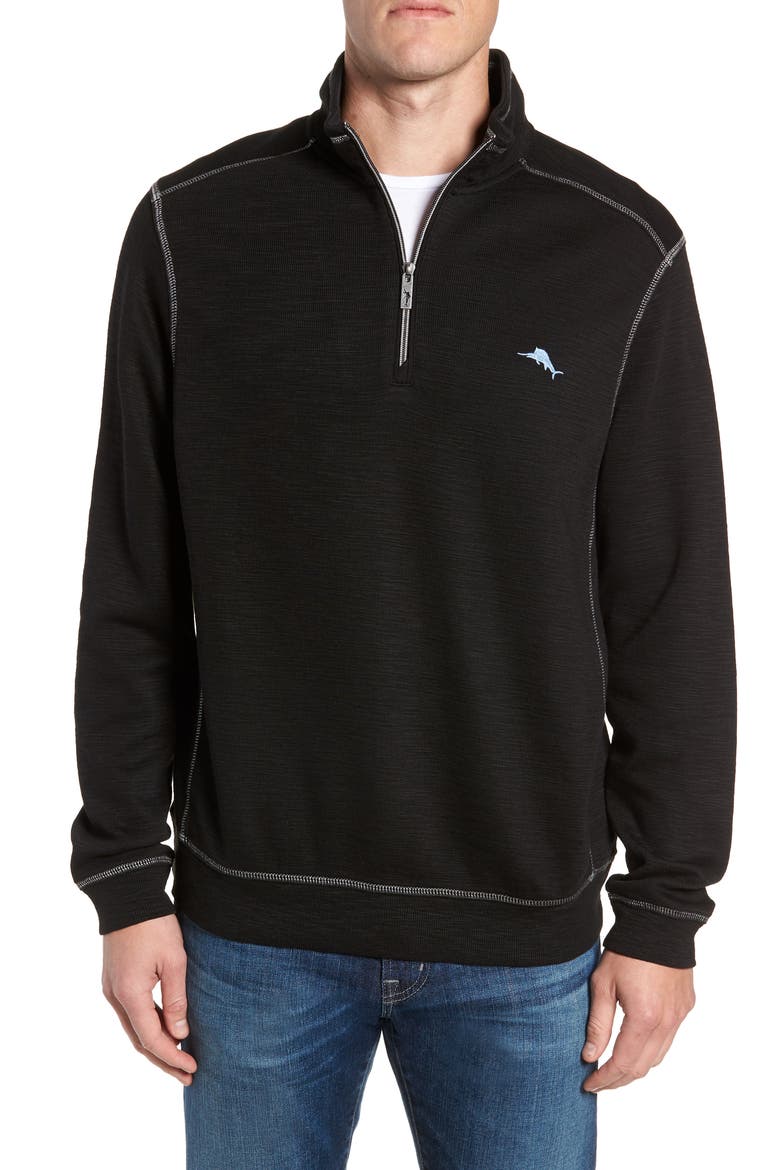 Tobago Half Zip Pullover, Main, color, BLACKDNU