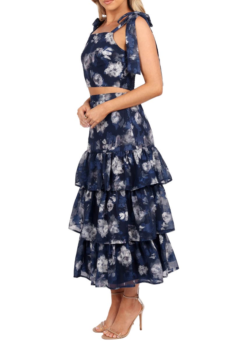 Petal & Pup Olivia Floral Crop Top & Skirt Set, Alternate, color, Navy Floral