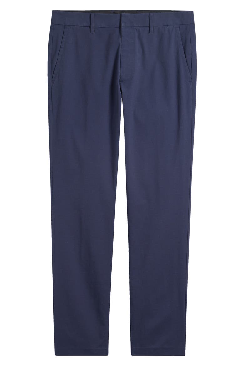 Weekday Warrior Slim Fit Flat Front Stretch Cotton Chinos, Main, color, MONDAY NAVY BLUE HOUNDSTOOTH