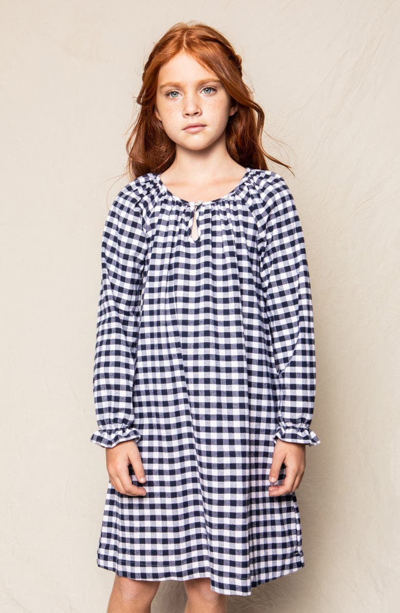 Petite Plume Kids' Delphine Gingham Cotton Nightgown, Alternate, color,