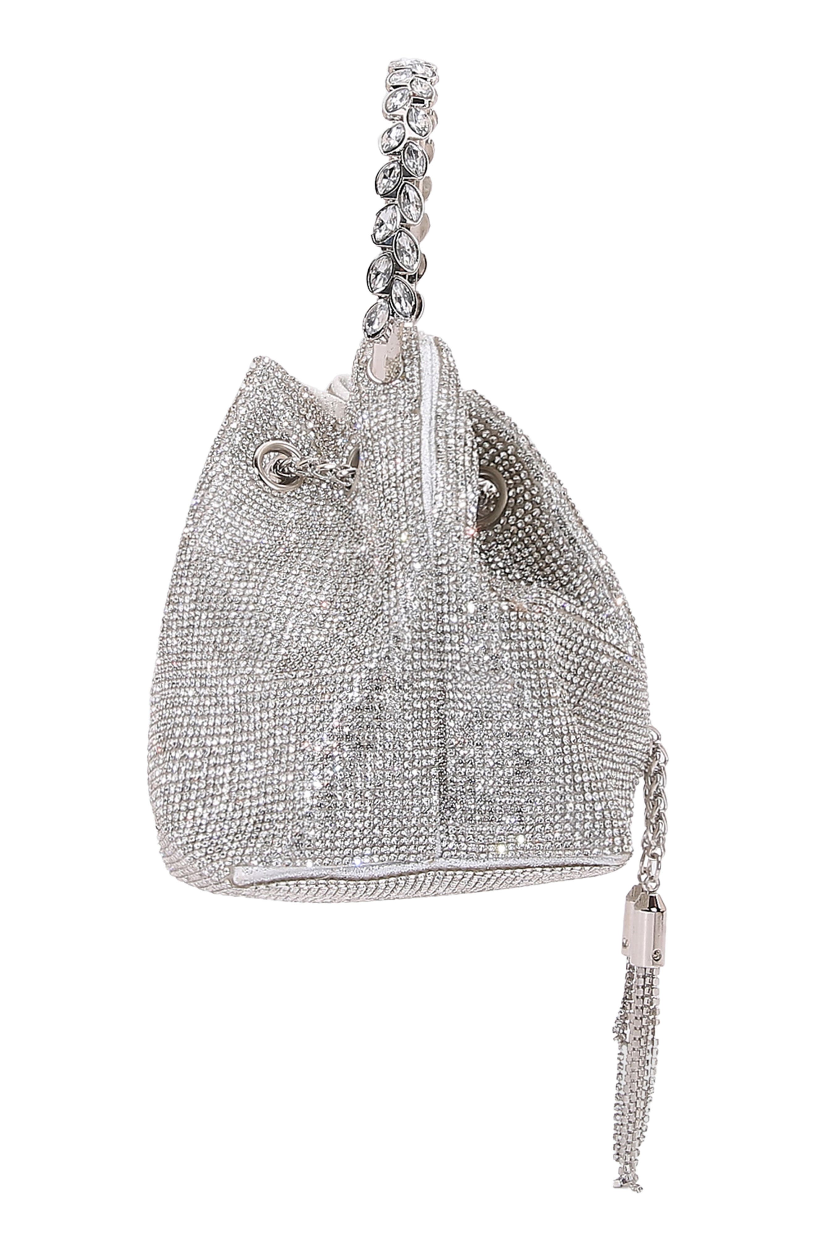 BERNESS Crystal Ring Handle Bag, Alternate, color, Silver