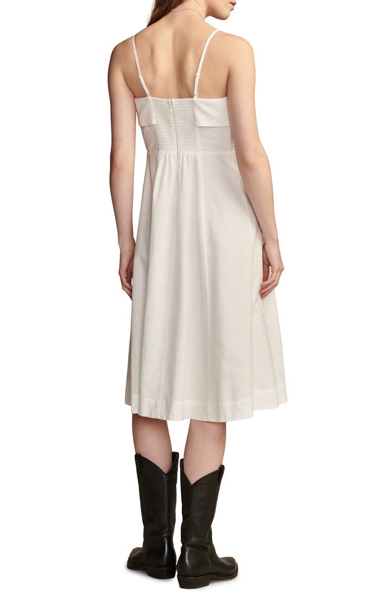 Lucky Brand A-Line Midi Dress, Alternate, color, Bright White
