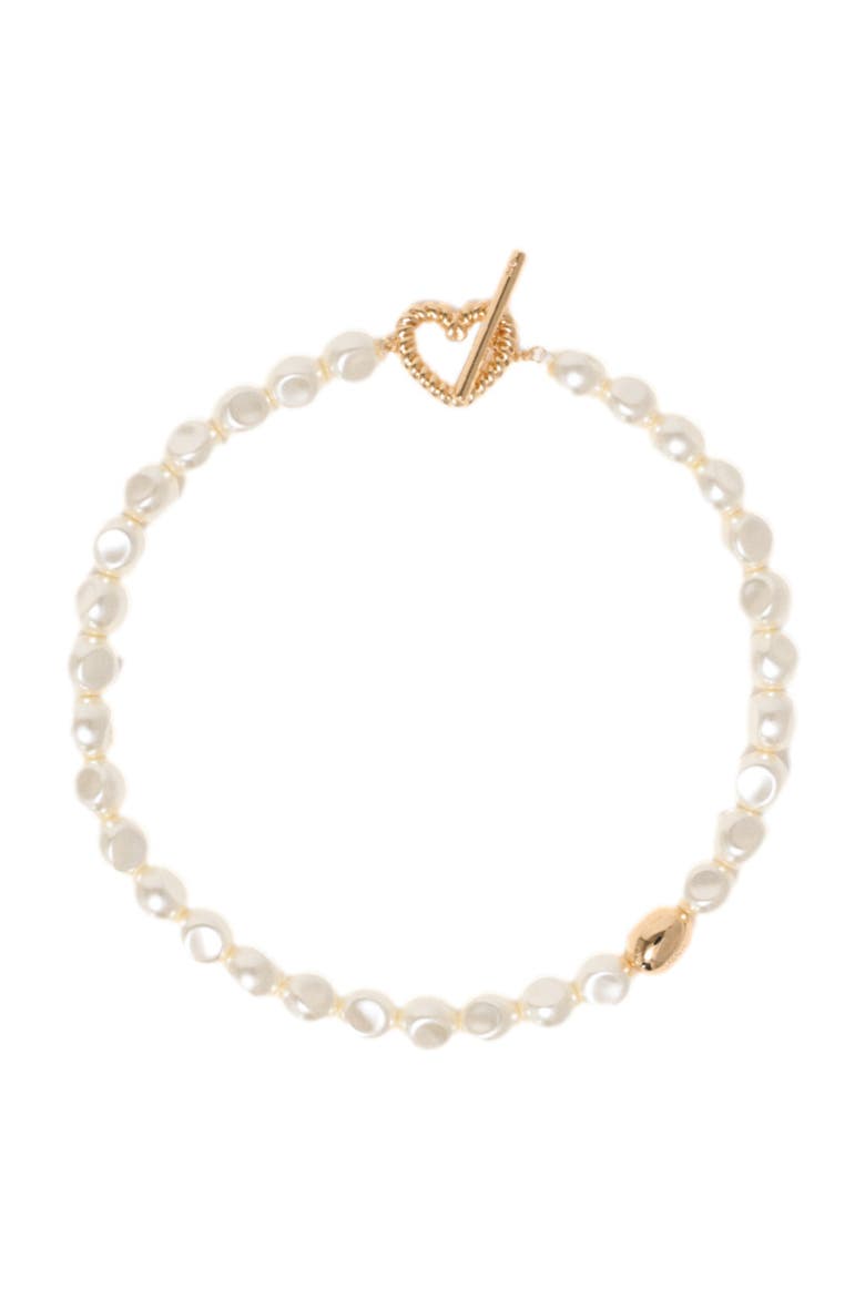 Pearl choker necklace, Main, color, Gold