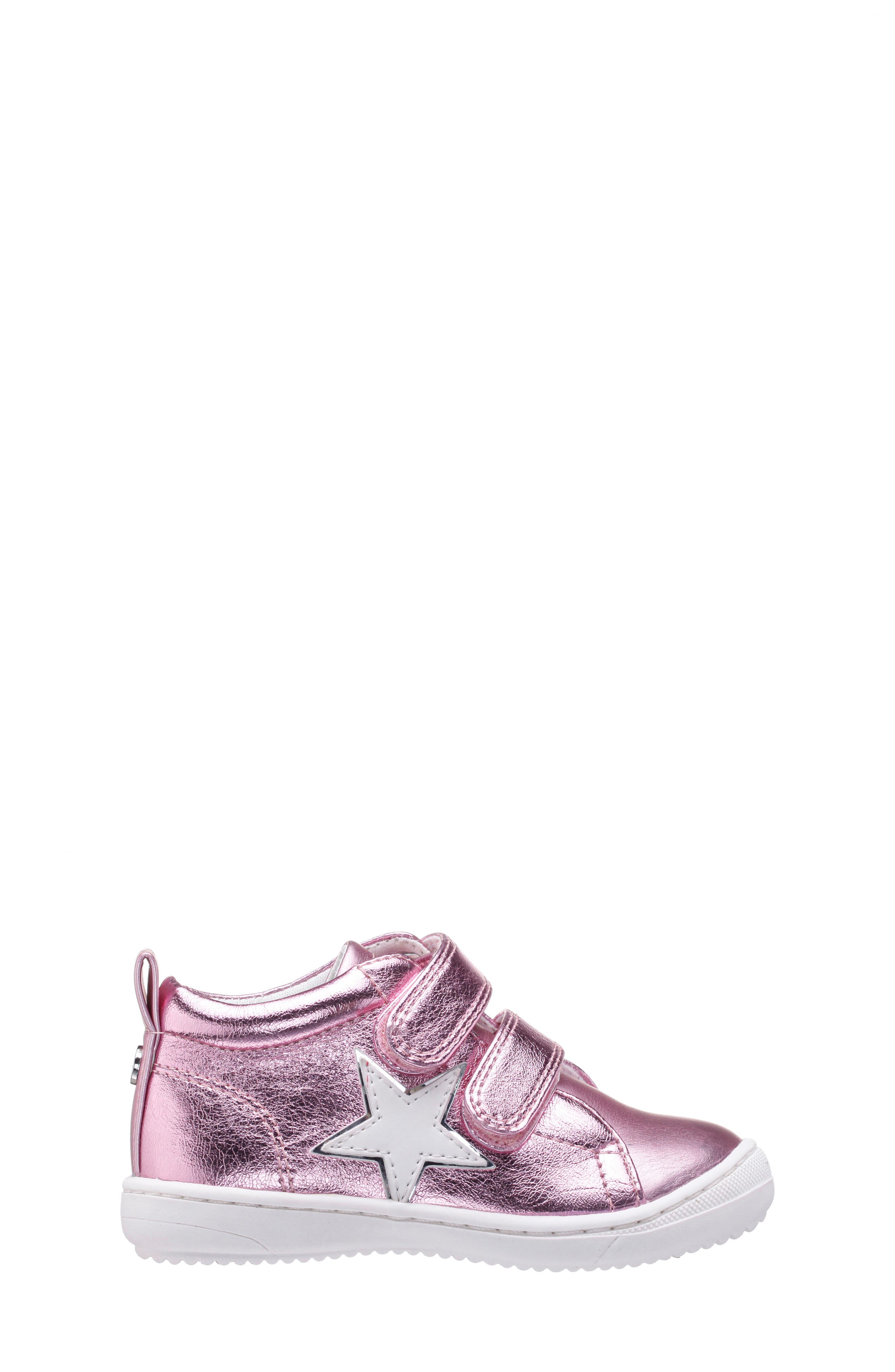 Kids' Glitter High Top Sneaker, Alternate, color, LIGHT PINK METALLIC