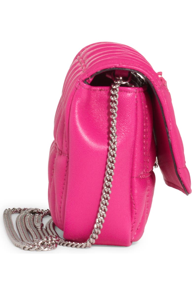 Versace Mini Virtus Studded Matelassè Leather Crossbody Bag, Alternate, color,